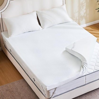 Full Mattress Topper, Memory Foam Pad, 3 Inch | Cooling Gel Infused, Removable Soft Cover, Ventilated, Sleeper Sofa, RV Camper, White9