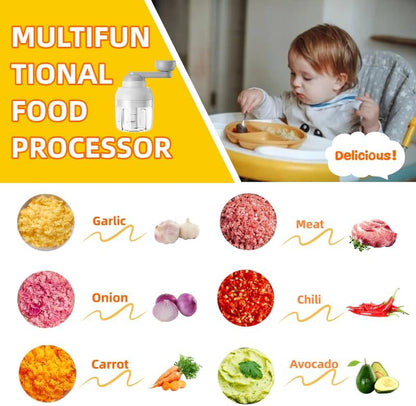 Multi-Functional Manual Food Processor Vegetable Chopper, Hand-Powered Handle Onion Chopper with Clear Container, Food Chopper for Vegetables Meat Fruits Nuts Herbs Onions,Ideal Gift (Green)7