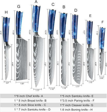 Chef Knife Sets with Roll Bag, 9 Pieces Professional Knife Set5