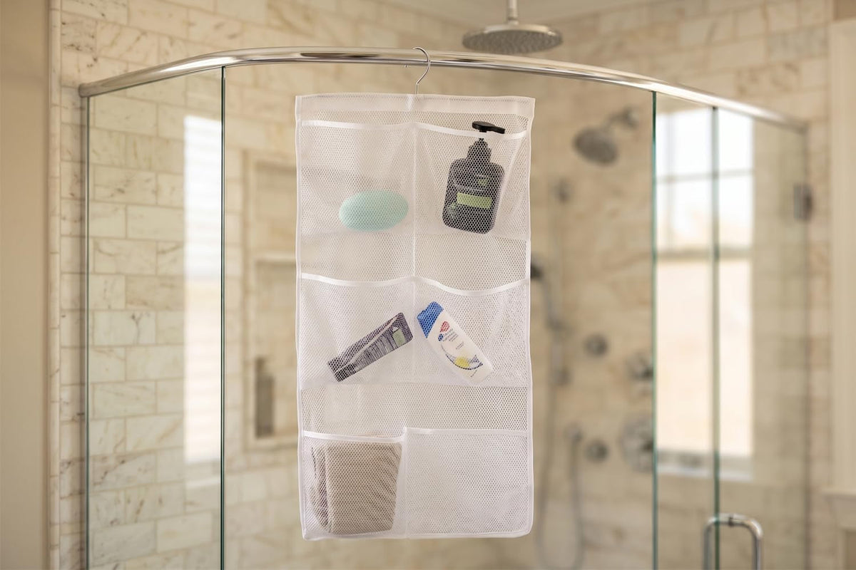 6-storage-pockets-hanging-mesh-shower-caddy-space-saving-bathroom-accessories-and-quick-dry-bath-organizer-with-hanger-white