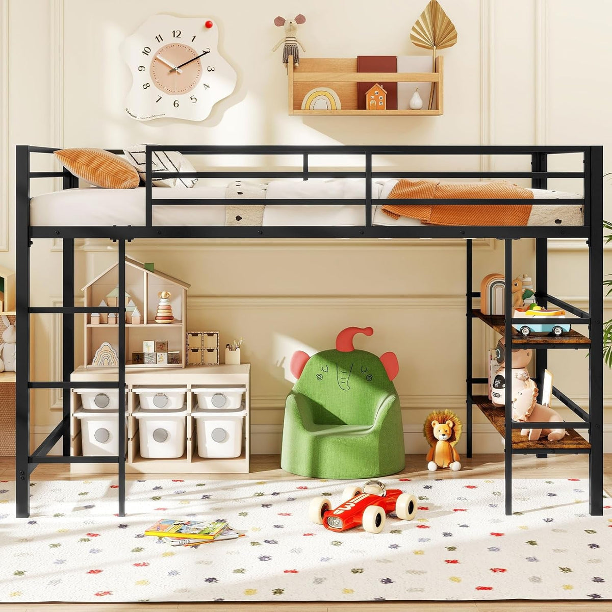 low-loft-bed-twin-size-heavy-duty-metal-frame-w-storage-shelves-ladder-full-length-guardrails-ample-under-bed-space-kids-loft-bed-with-stairs-for-boys-girls-junior-no-box-spring-needed