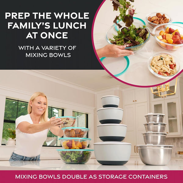 Stainless Steel Mixing Bowls Set, 6-Piece Metal Bowls6