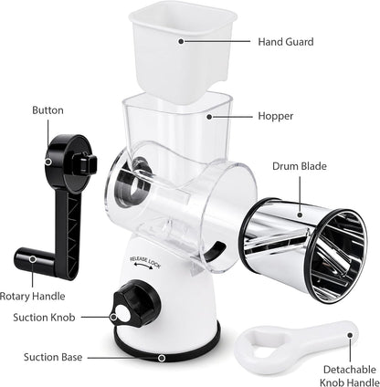 Rotary Cheese Grater, Cheese Shredder with 3 Interchangeable Blades7