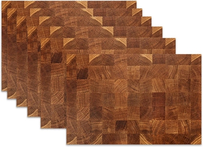 Placemats Set of 6,Retro Wood Linen Table Mats Honey Oak Texture Heat Resistant Place Mats Washable Dining Table Mats for Indoor Outdoor Kitchen Decor Easy Clean 12 X 18 Inch1
