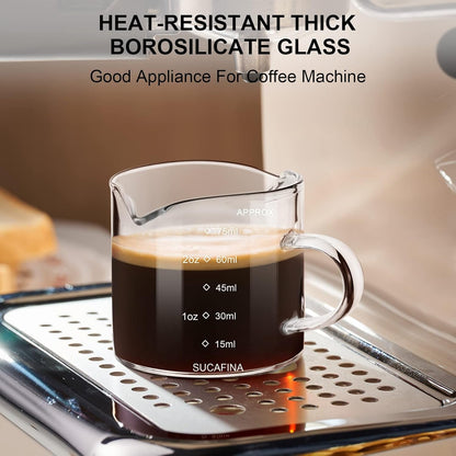 Espresso Measuring Cup, 2.5 Oz Double Spout Glass with Handle5