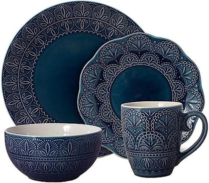 Havana Dinnerware Set (16 Piece), Blue1