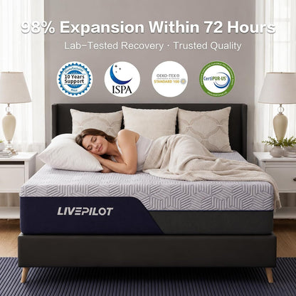 King Mattress, 12 Inch King Size Mattresses Hybrid Mattress with Memory Foam & Pillow Top - Medium Firm Feel for Motion Isolation, Edge Support, Pressure Relief - Bed in a Box, Certipur-Us Certified8