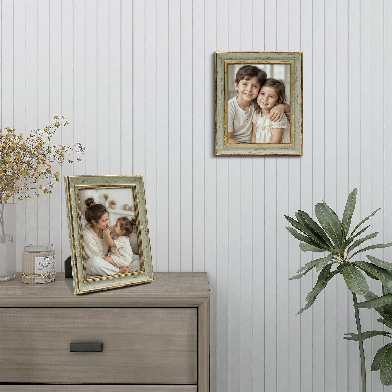 vintage-8x10-picture-frame-gold-line-sage-green-photo-frames