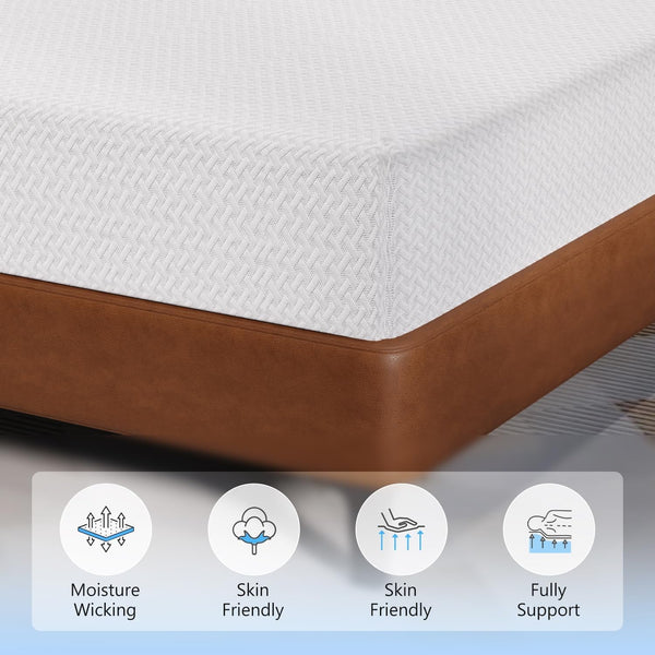 8 Inch Green Tea Full Cooling Gel Memory Foam Mattress/Medium-Firm Mattress for Pressure Relief for Kid Adults/Certipur-Us Certified/Mattress in a Box, Full6