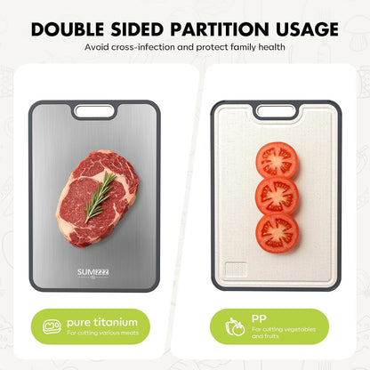 Titanium Cutting Board for Kitchen, Pure Titanium/Pp, Size 16”×11” | Food Grade Materials, Separate Prep Surfaces for Raw & Cooked Food, Odor Resistant, Easy to Clean, Durable Kitchen Essential4