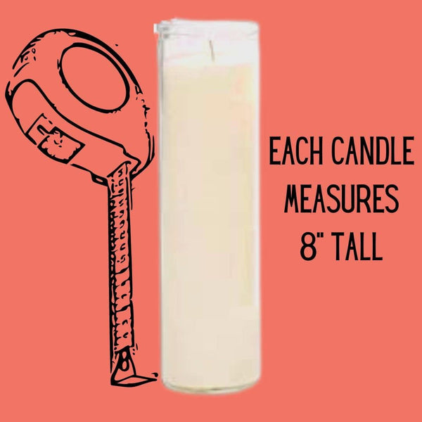 Glass Assorted Religious Candle, White, Case of 12 (1)3