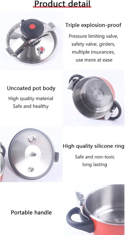 2L Small Pressure Cooker Stainless Steel for Pressure Foodie or Steaming, Compatible Induction Cooker Gas Home Cooker5