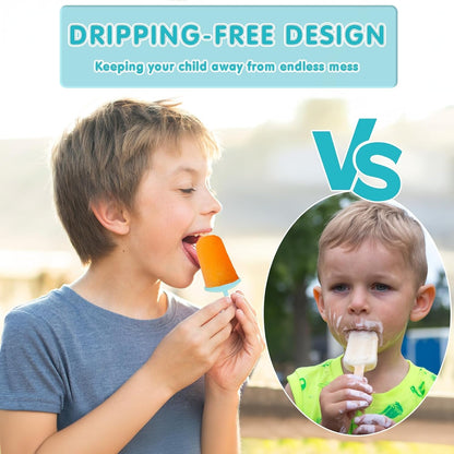 Silicone Popsicle Molds for Toddlers, 6-Cavity Mini Popsicle Molds | Bpa-Free with 6 Colorful Reusable Sticks for Breast Milk, Fruit Puree, Yogurt, Juice and Homemade Frozen Treats, Red4