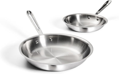 All-Clad D3 3-Ply Stainless Steel Fry Pan Set 2 Piece, 8, 10, Inch Induction Oven Broiler Safe 600F Pots and Pans, Cookware Silver | the Original Bonded Professional Cookware, Cooking Set, 8 & 10" Skillet Set, Induction Compatible, Oven Safe up to 600F1