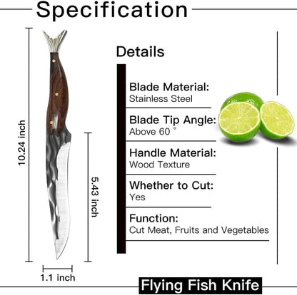 10.24-Inch Fish Fillet Knife,High Carbon Stainless Steel Flexible Narrow Blade,Extremely Sharp,Used for Fish Cleaning,Non Slip Handle,Suitable for Fishing,Camping and Home Kitchens2