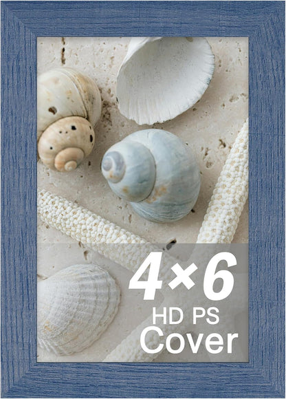 4X6 Inch Picture Frame, Blue Simple Photo Frame for Decorative Artwork, Suitable for Tabletop, Desk, Bookshelf and Wall Display, Photo Gallery Decor1