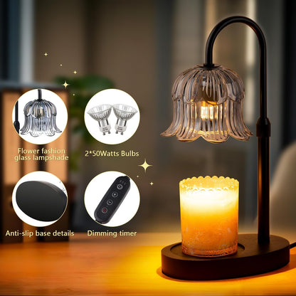 Candle Warmer Lamp Electric Timer - Candles Height Control Warmers Scented Lamps No Flame Heat Warm Melt Wax Jar Modern Home Decor Table Lights for Home Living Bedroom Decorative2