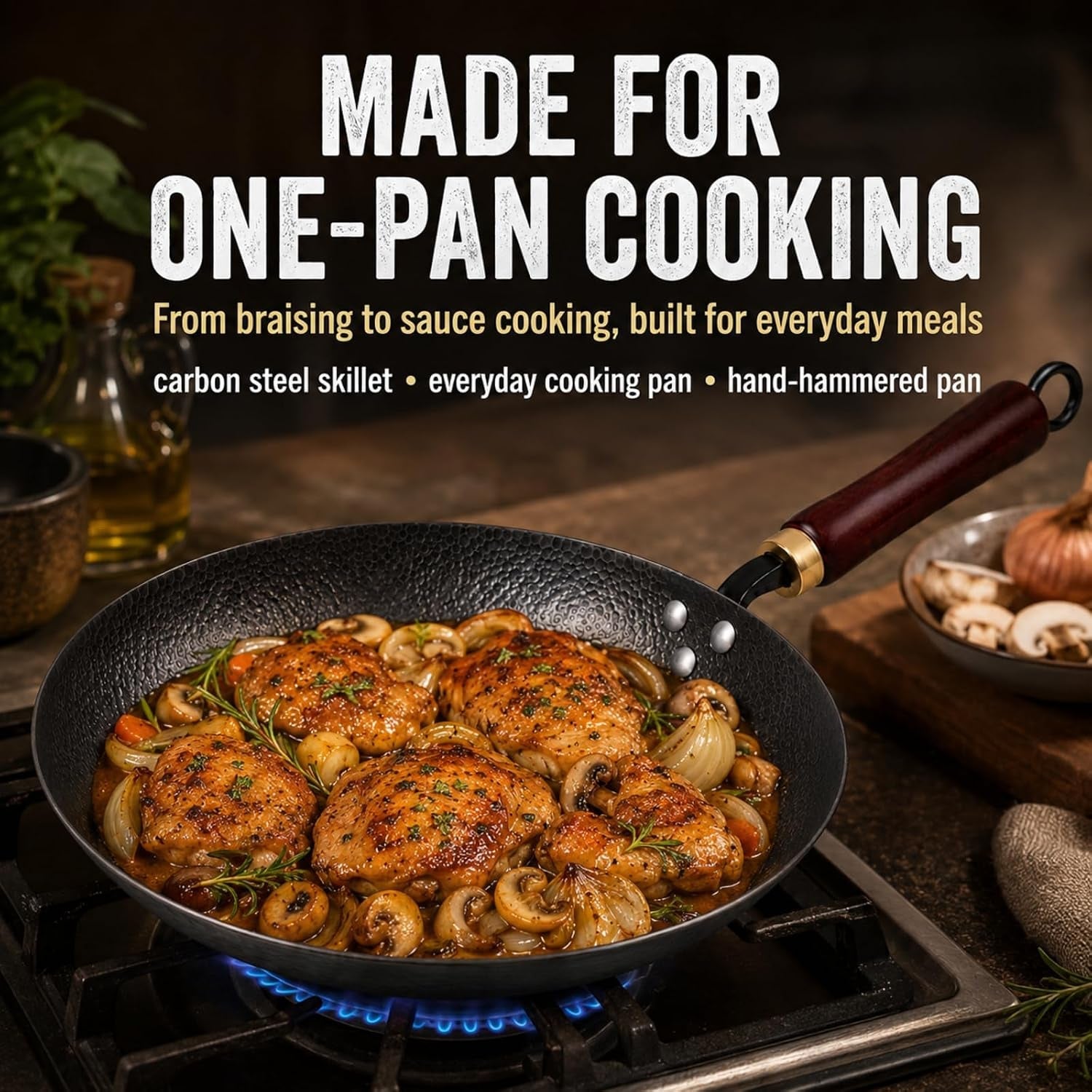 10-5-hand-hammered-carbon-steel-skillet-for-searing-uncoated-surface-removable-handle-for-oven-use-smoother-food-release-with-seasoning-and-compatibility-with-all-stovetops
