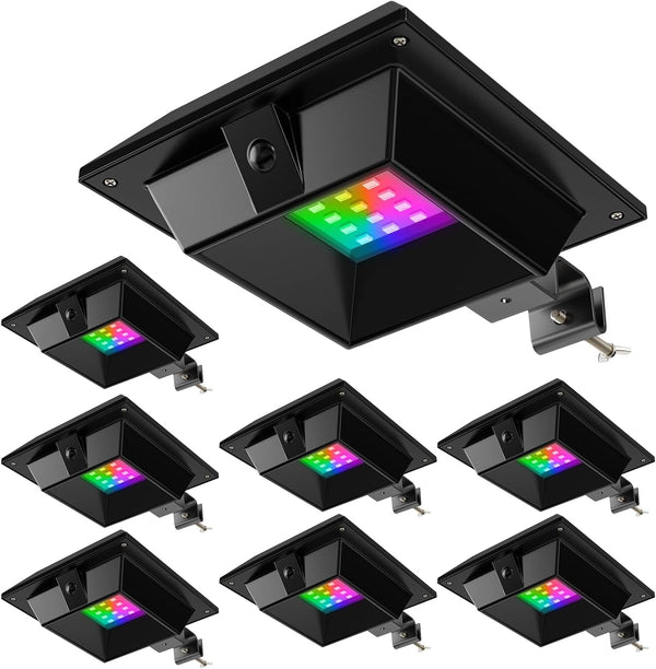 8 Pack Color Changing Solar Gutter Lights Outdoor Decorative1