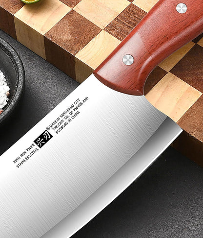 Small Professional Cleaver Chef Knife, High Strength Stainless Steel 6.2 Inch Sharp Kitchen Blade with Wooden Handle (1)3