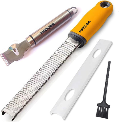 Cheese Micro Plane Grater Lemon Citrus Zester Channel Knife Tool Set1