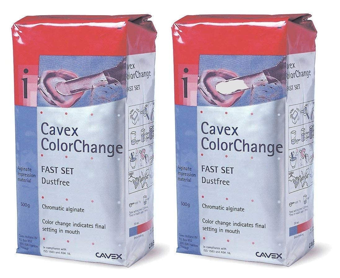 cavex-colorchange-alginate-molding-powder-fast-set-500g-pack-of-2-with-cavex-scoop-measuring-cup