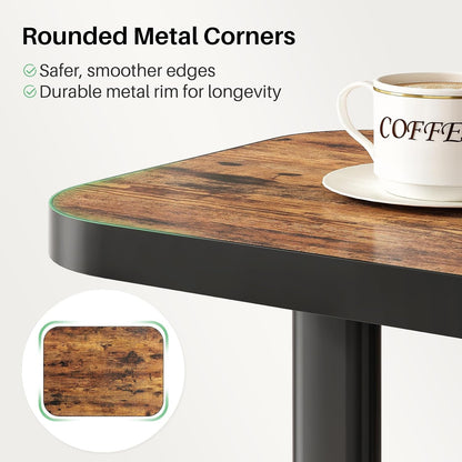 Adjustable Height C-Shaped End Table, 9-Level Side Table with Thickened Metal Rounded Edge, Couch Table Slides under Sofa or Bed, Eating, Working, TV Tray Table for Small Spaces, Brown5