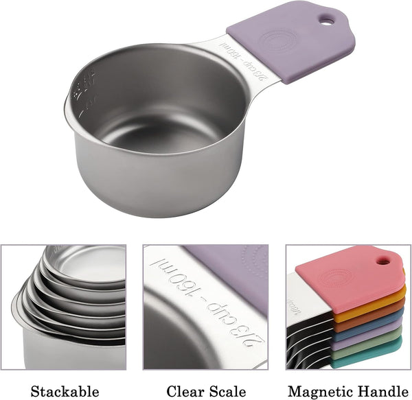 Magnetic Measuring Cups Set of 7 Stainless Steel Magnetic Measuring Cups3