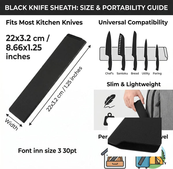 Knife Sheath for 8 Inch Chef Knife, ABS Knife Cover with Felt Lining, Universal Blade Guard for Kitchen Storage Travel Protection2