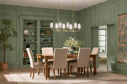 Adeena 8-Light Linear Chandelier Light, Brushed Natural Brass9