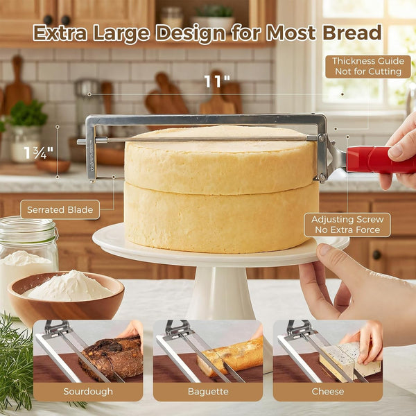 Upgraded Adjustable Bread Knife for Homemade Bread,Stainless Bread Slicer4
