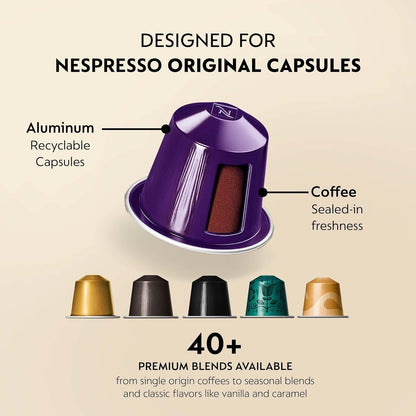 Nespresso Original, Vaniglia, Medium Roast, 50-Count Espresso Coffee Pods | Capsules Pack of 14
