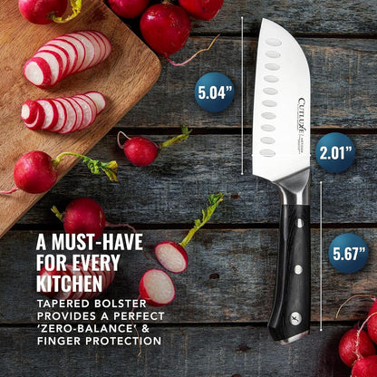 Santoku Knife 5" – Meat & Vegetable Chopping Knife, German Steel6