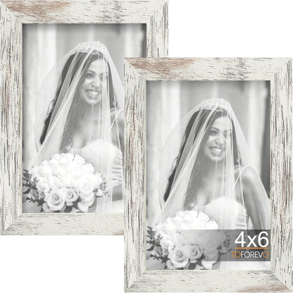 4X6 Picture Frames Set of 2, Distressed White1