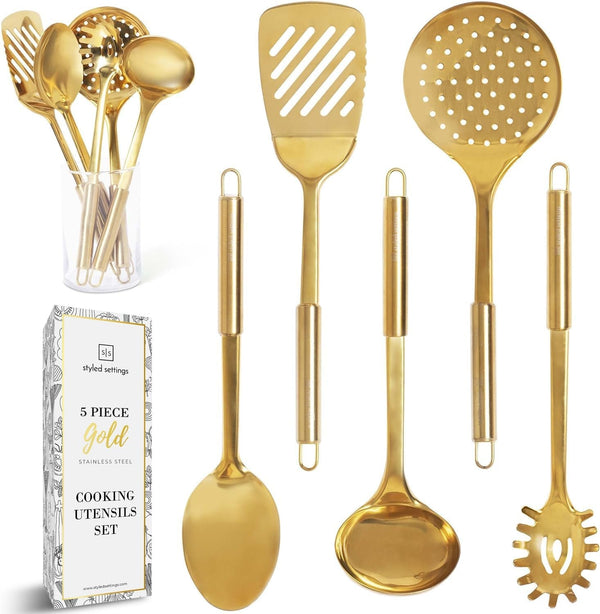 Gold Cooking Utensils Set, 5-Piece1