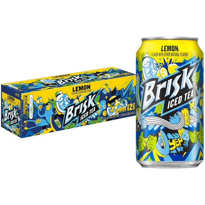 Brisk Lemon Iced Tea, 12 Fl Oz Cans (Pack of 12)1
