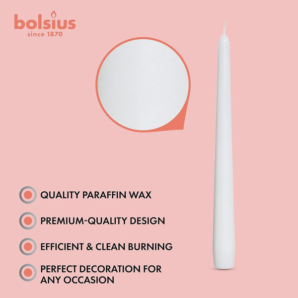 Unscented 10 Inch Dinner Candles, 10 Pack - 8 Hour European Quality Smokeless Dripless Taper Candles for Home Décor9