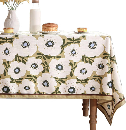 Designer French Linen Tablecloth Rectangular,110"X63"-Hidaka1