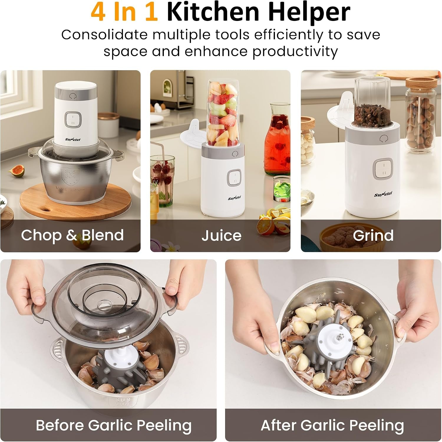4-in-1-food-processor-350w-electric-meat-grinder-2-bi-layer-4-blades-1-8l-stainless-steel-bowl-juicer-coffee-grinder-garlic-peeler-vegetable-chopper-2-speed-150-350ml-cups-white