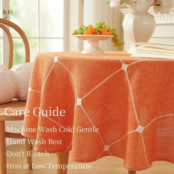 60 Inch round Table Cloth Burnt Orange round Tablecloth Fall5