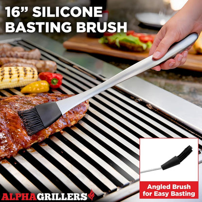 Grill Tools Set, BBQ & Grilling Accessories Outdoor Utensils | Heavy-Duty Stainless Steel Spatula, Fork, Brush & Tongs, Great BBQ Gift for Men6