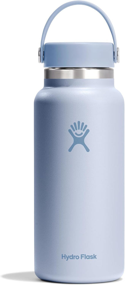 Hydro Flask Water Bottle - Insulated Stainless Steel - Wide Mouth Flex Lid, Non Spill, Leakproof and Refillable in 32 Oz Surf Blue1