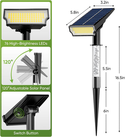 Solar Spot Lights Outdoor Waterproof, Warm White 4 Pack7