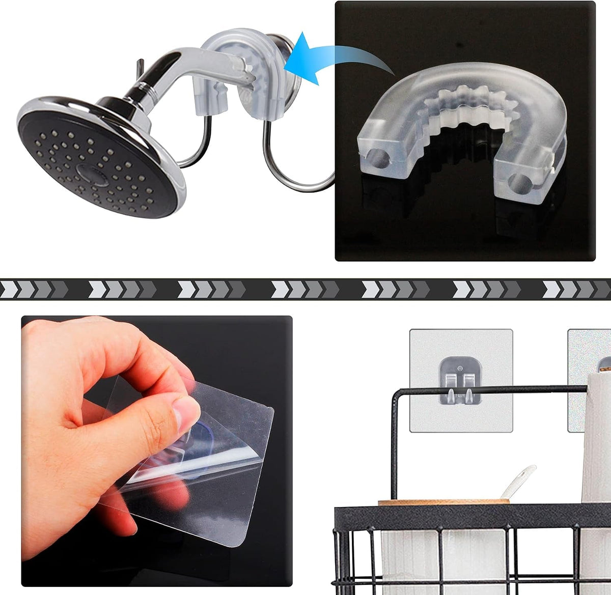 bathroom-shower-caddy-connector-with-2pcs-adhesive-sticker
