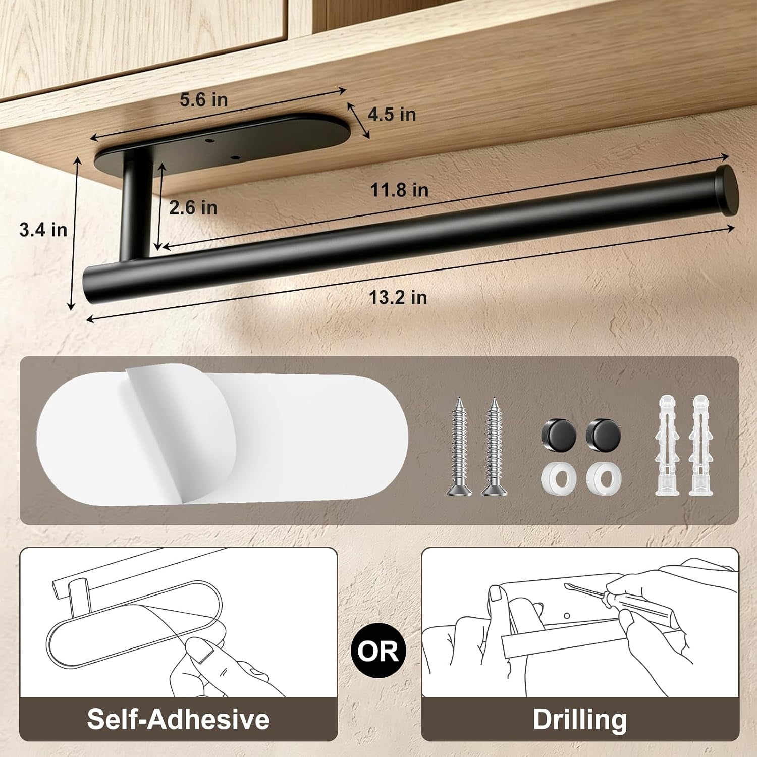 2-pack-paper-towel-holder-for-kitchen-self-adhesive-drilling-mount