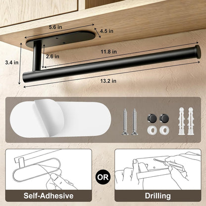 2-Pack Paper Towel Holder for Kitchen, Self-Adhesive & Drilling Mount6