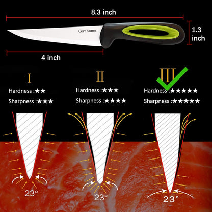 Ceramic Knife Super Sharp 4-Inch Utility Knife Fruit Paring Knife Set with Sheath, Kitchen Knives Sets for Cutting Boneless Meats, Sashimi, Fruits and Vegetables (Red+Green)3