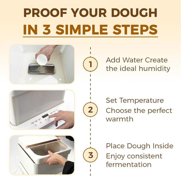Foldable Bread Proofing Box, 25L Sourdough Proofer & Slow Cooker | 32–248°F Digital Temperature Control, 24H Timer, Large Capacity for Bread, Sourdough, Pizza Dough, Yogurt & Fermentation7
