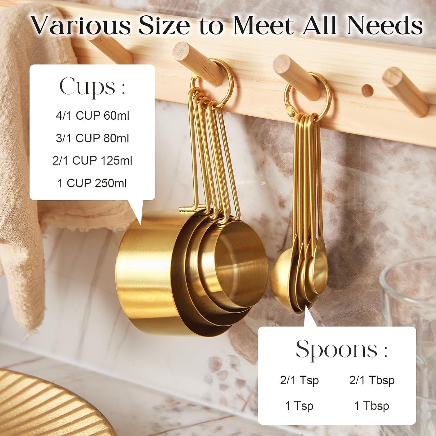 golden-304-stainless-steel-measuring-cups-and-spoons-set-8pcs-stackable-long-handle-fits-narrow-jars-premium-gold-kitchen-accessories-for-liquid-dry-ingredients-baking-cooking-durable-rust-proof