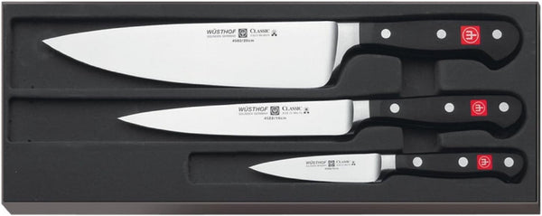 Wüsthof - Three Piece Cook’S Set - 3 1/2" Paring Knife, 6" Utility Knife, and 8" Cook’S Knife (9608)1
